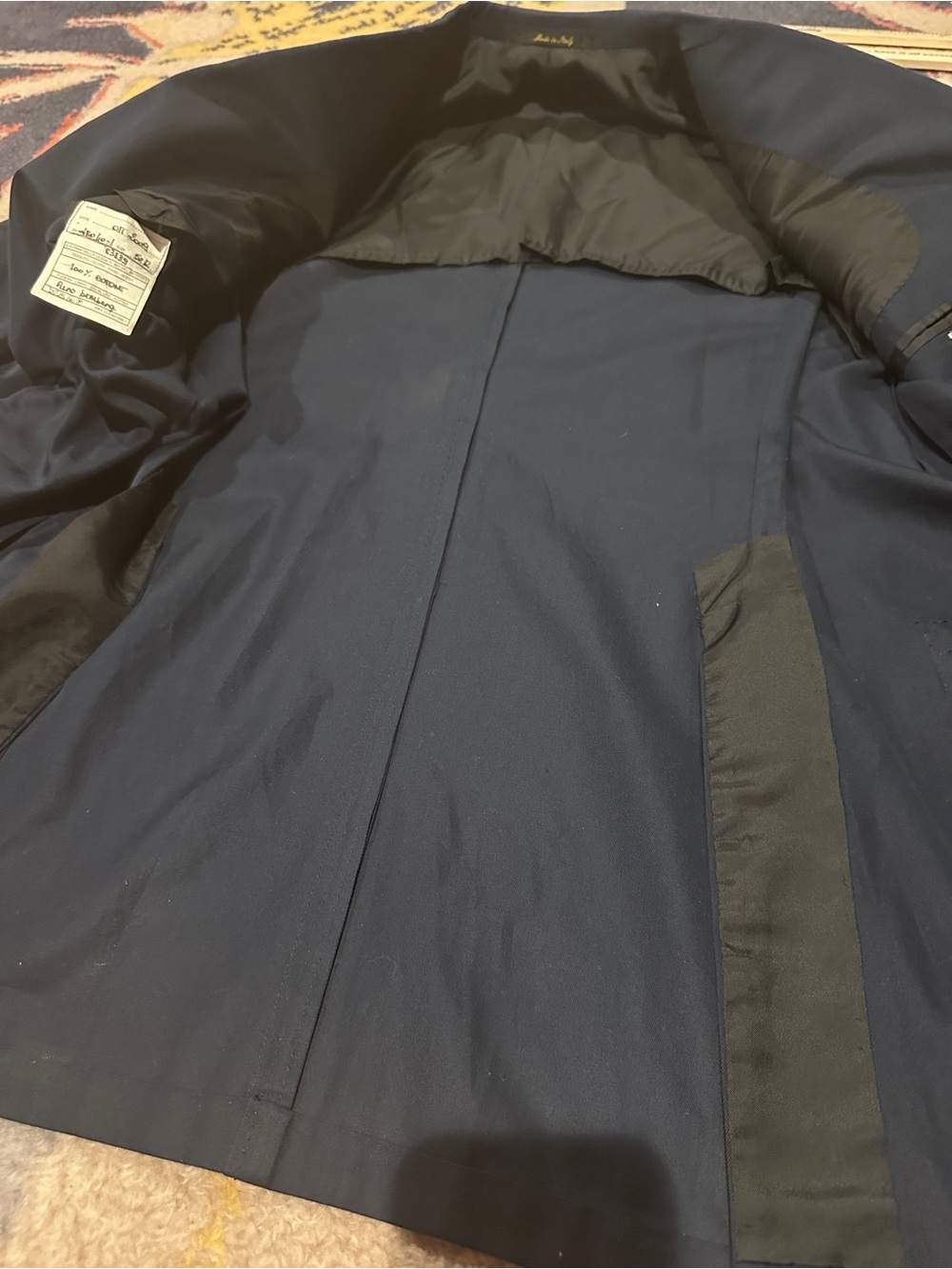Hand made in Italy Hadleigh’s Men's Classic 100% Cotton Navy Two-Piece Suit - Picture 12 of 14